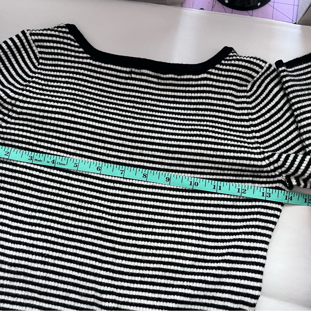 Art Class Black White Striped Long Sleeve Top kids girls size large L 10/12 - Picture 5 of 6